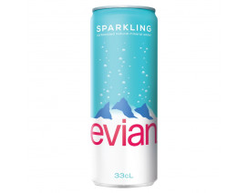 Evian Sparkling Carbonated Natural Mineral Water Can - Carton