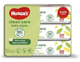 Huggies Clean Care Baby Wipes-20sx3 - Case