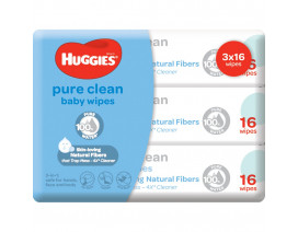 Huggies Pure Clean Baby Wipes - 16's - Carton