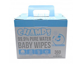 Champs 99.9% Pure Water Baby Wipes (60Sx6) - Carton